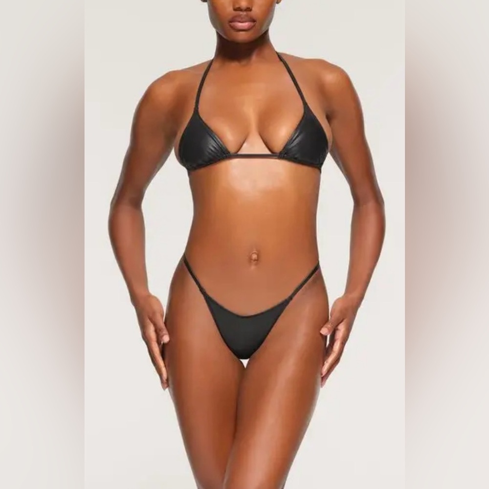 Skims Faux Leather thong bikini